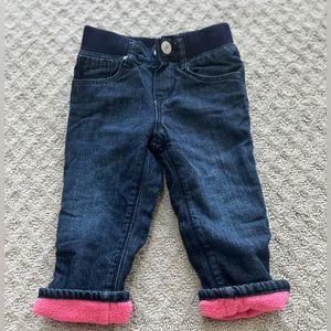Baby Gap jeans with warm fleece inside. Size 12-18months